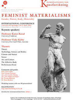 Feminist Materialisms - forside på konferencemateriale
